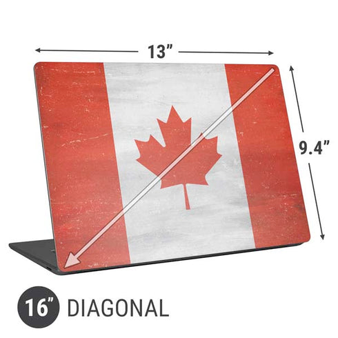 Canada Flag Distressed Universal Laptop 16in (13 x 9.4in) Skin